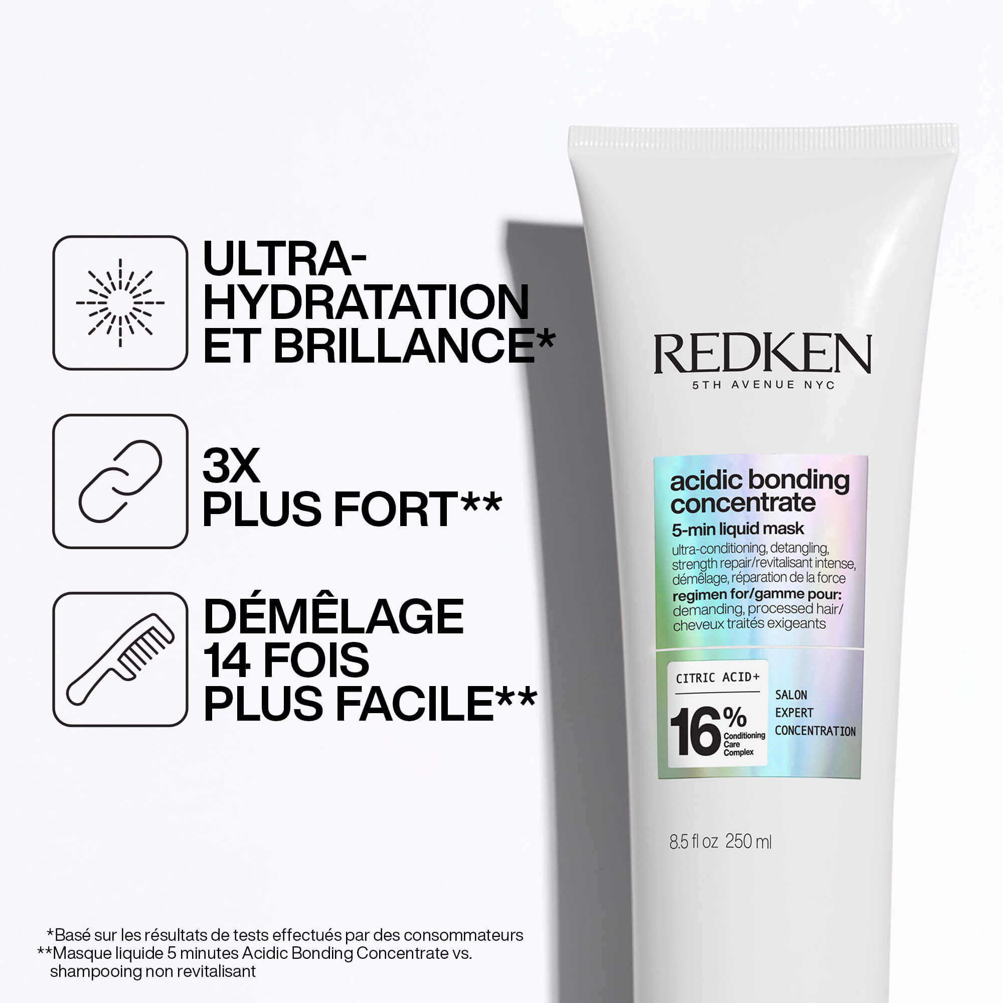 Les avantages du masque liquide 5 minutes Acidic Bonding Concentrate de Redken