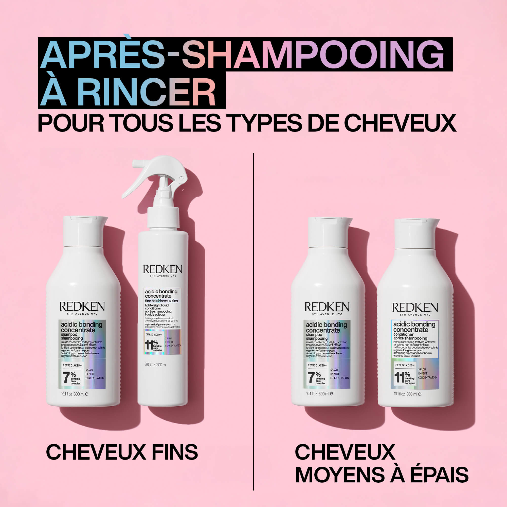 Routine après-shampooing liquide et léger Acidic Bonding Concentrate de Redken