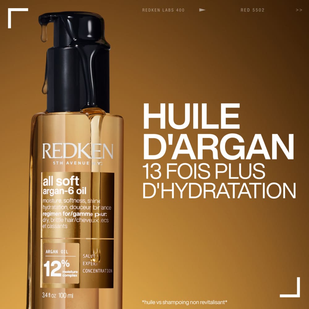 Huile capillaire All Soft Argan-6 pour Cheveux Secs et Abîmés 