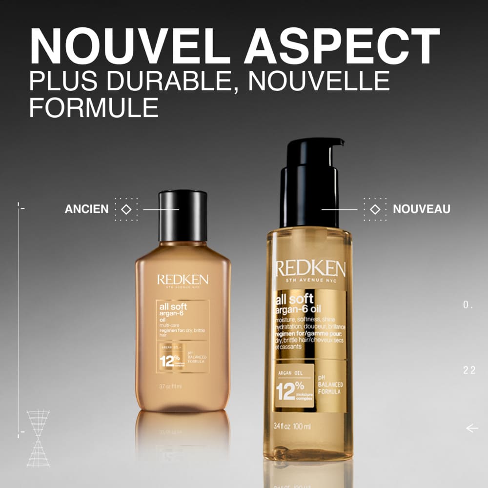 Huile capillaire All Soft Argan-6 pour Cheveux Secs et Abîmés 