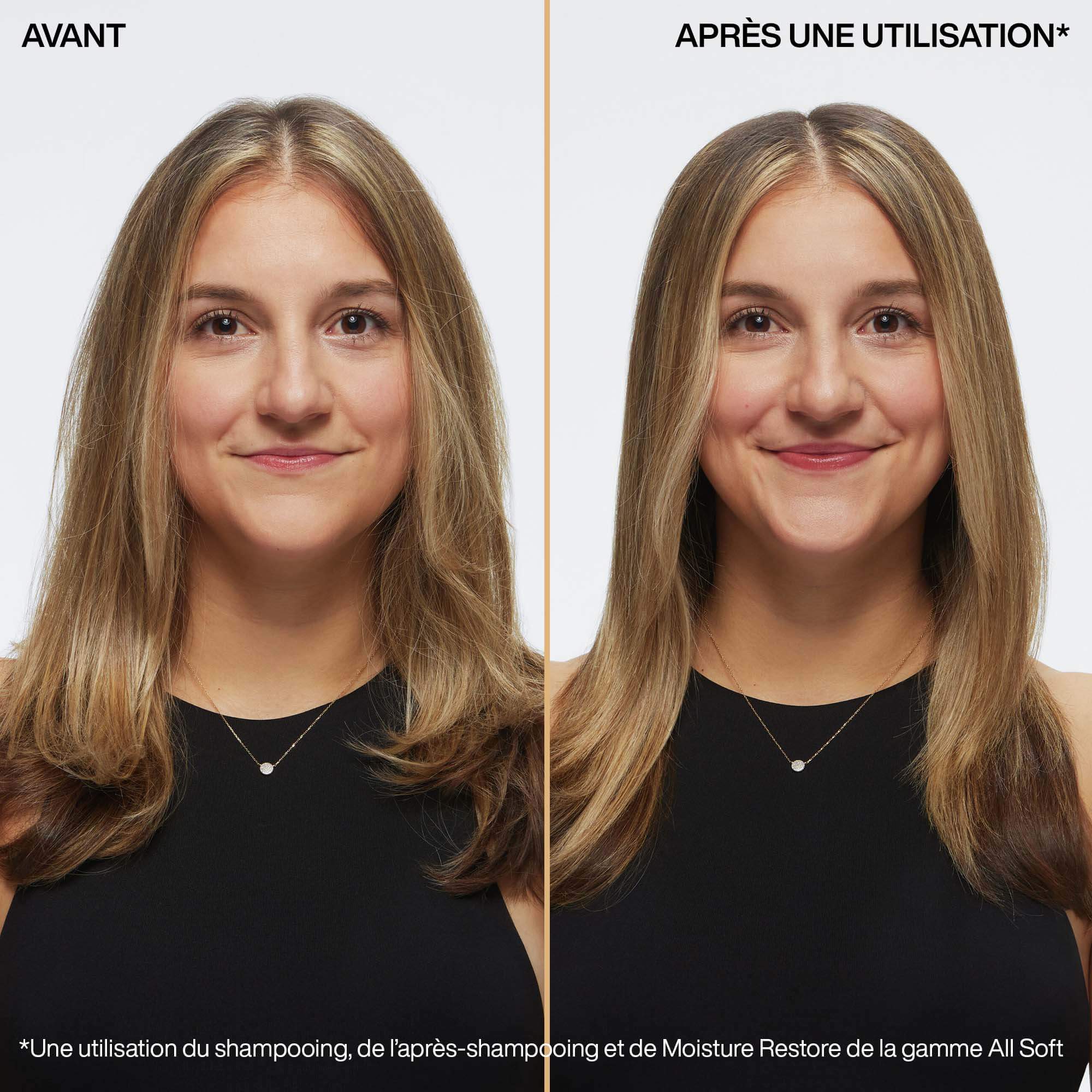 Résultats d'utilisation du All Soft Moisture Restore Traitement sans rinçage