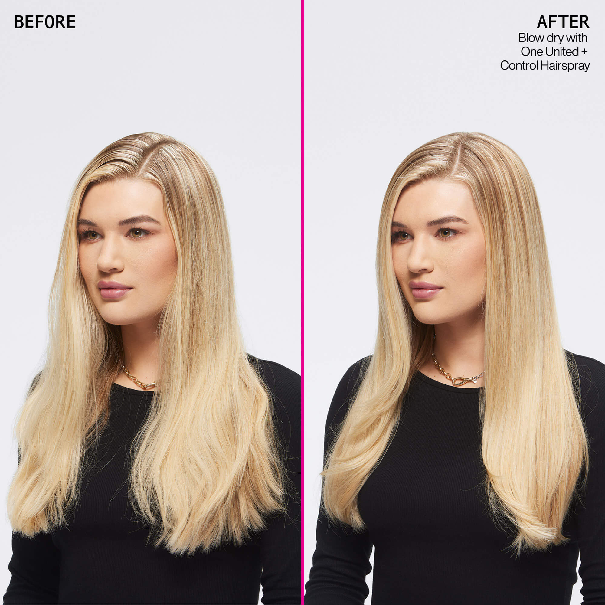 Control Hairspray before and after Michelle