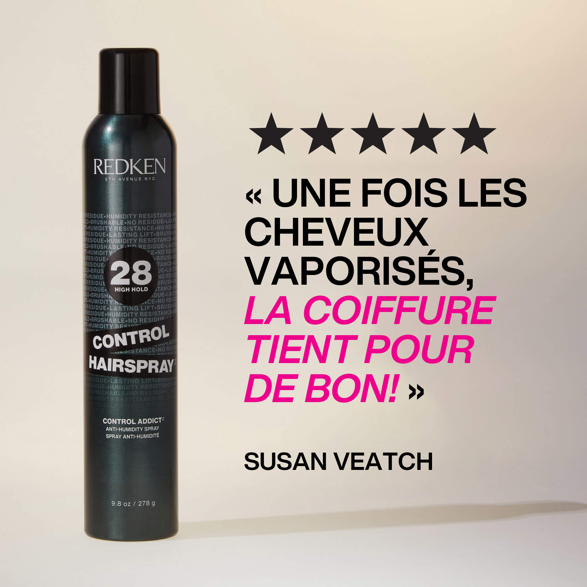 Évaluation du spray fixatif Control