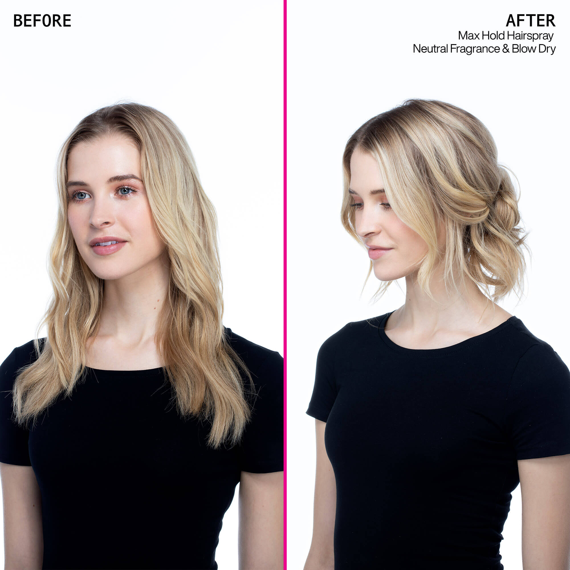 Max Hold Hairspray Neutral Before and after