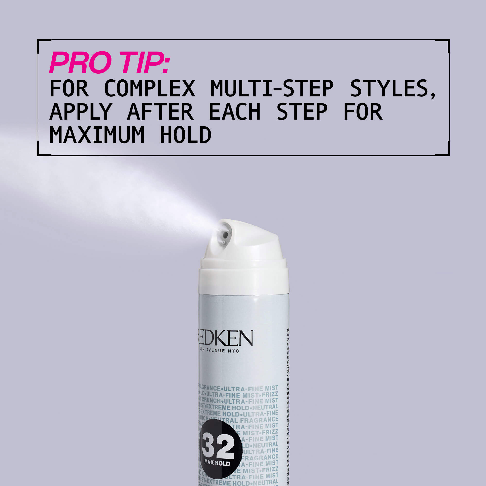 Redken Max Hold Hairspray Neutral Fragrance pro tip
