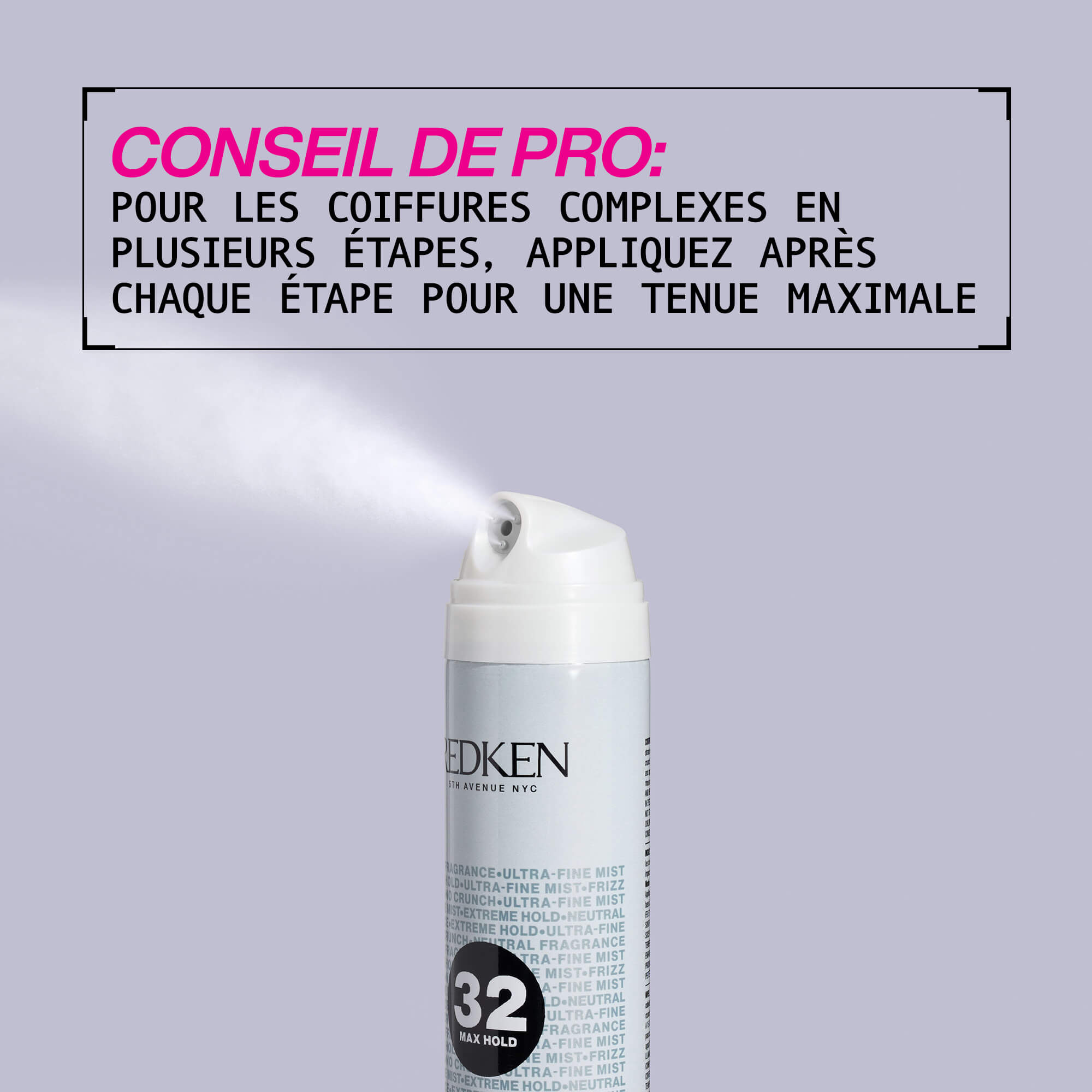 Conseil pro du Max Hold Hairspray Fragrance Neutre de Redken