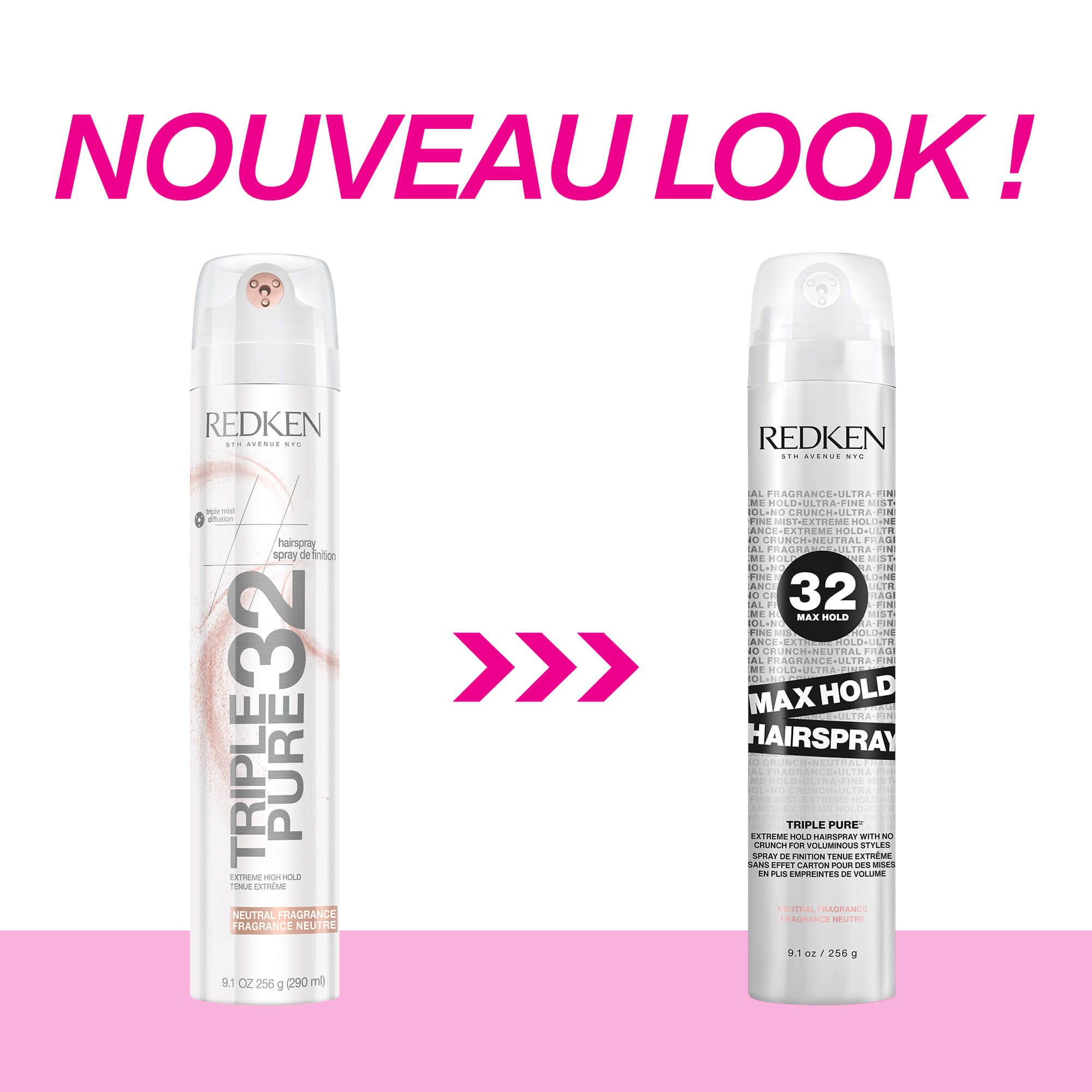 Nouveau look du Max Hold Hairspray Fragrance Neutre de Redken