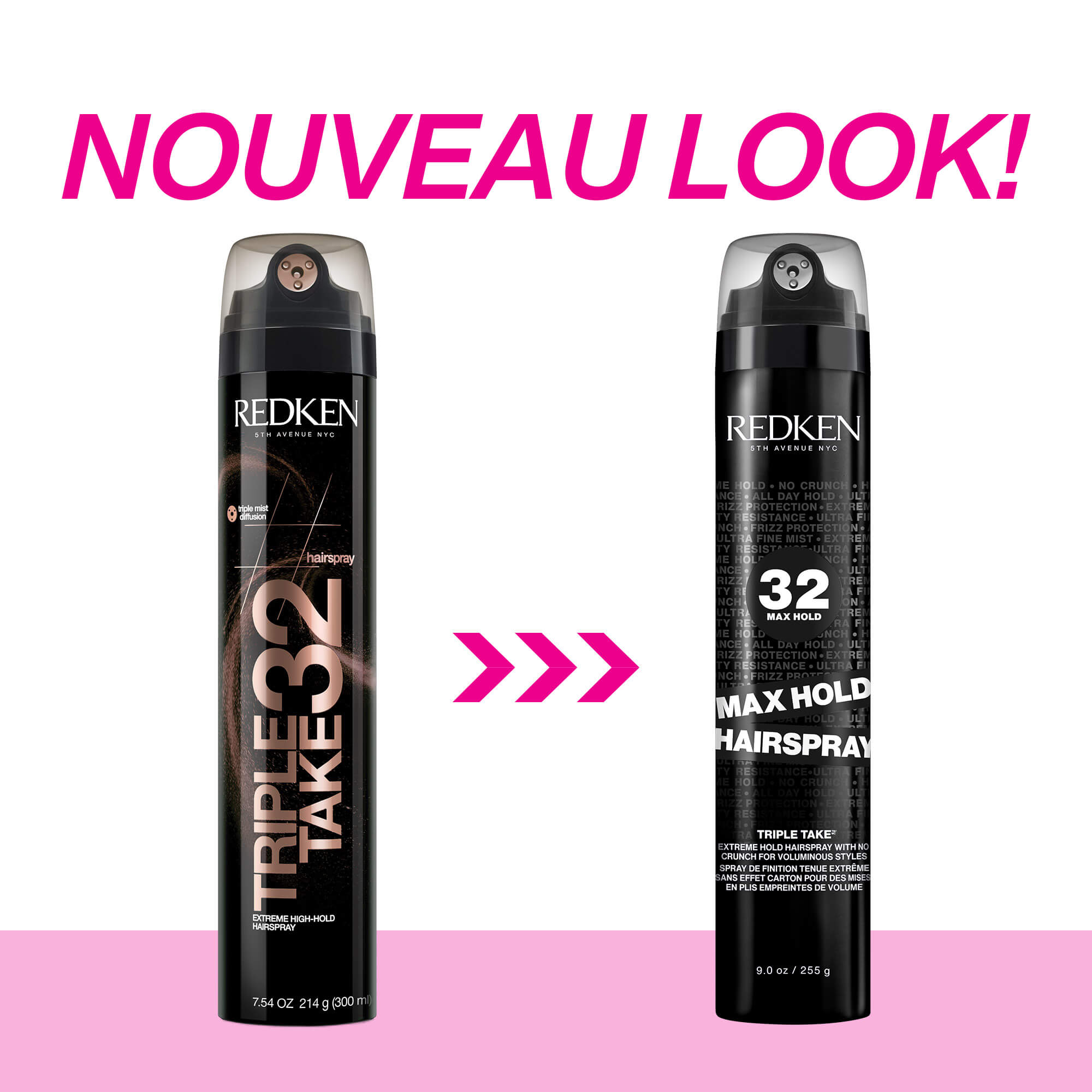 Nouveau look du spray fixatif Max Hold
