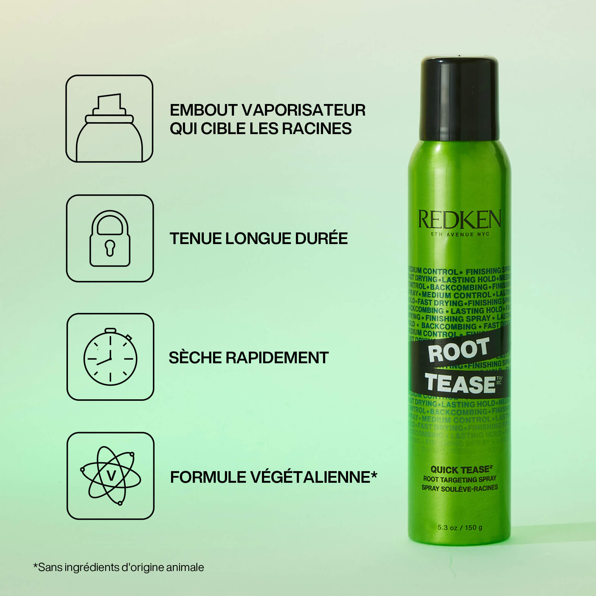 Bénéfices du spray de finition Root Tease