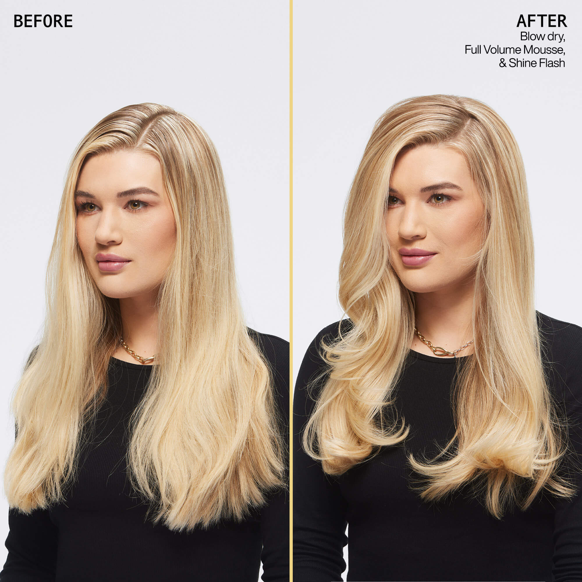 Redken Shine Flash before and after results